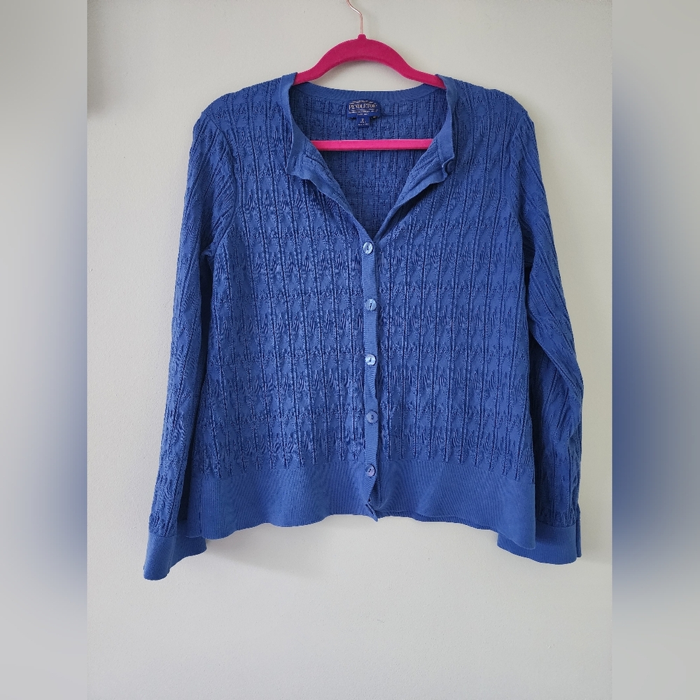 Pendleton Blue Silk Blend Women's Cardigan Sweater